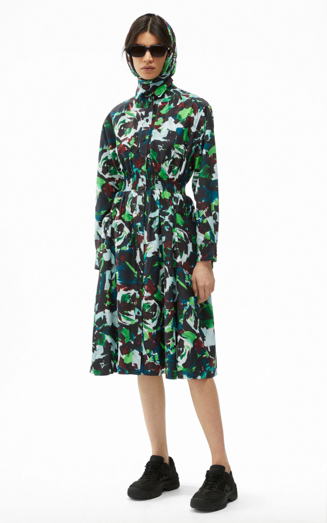 Robe Kenzo Femme Archive Floral shirt Vert YTPLD-1598